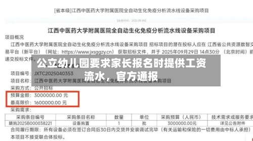 公立幼儿园要求家长报名时提供工资流水	，官方通报-第2张图片