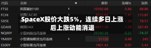 SpaceX股价大跌5%，连续多日上涨后上涨动能消退-第3张图片