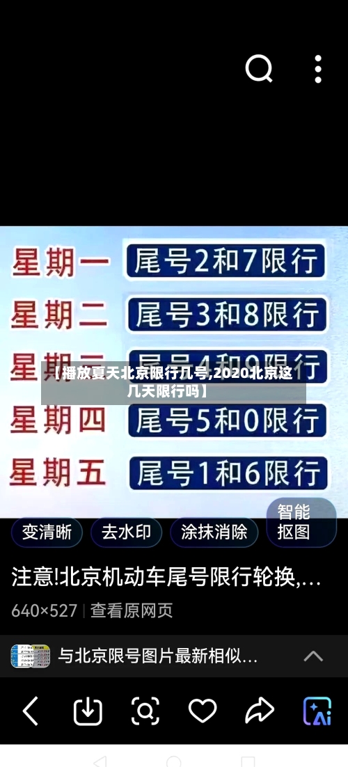 【播放夏天北京限行几号,2020北京这几天限行吗】-第2张图片