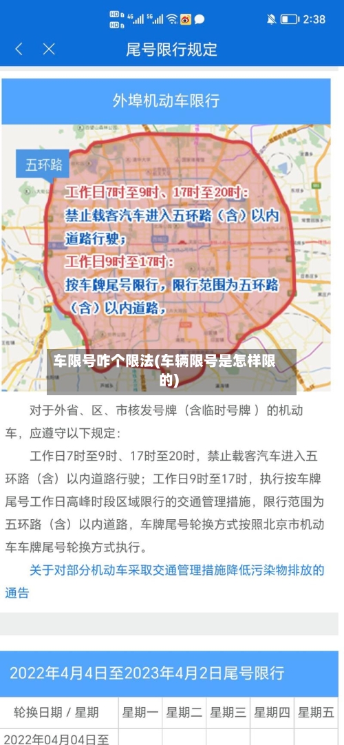 车限号咋个限法(车辆限号是怎样限的)