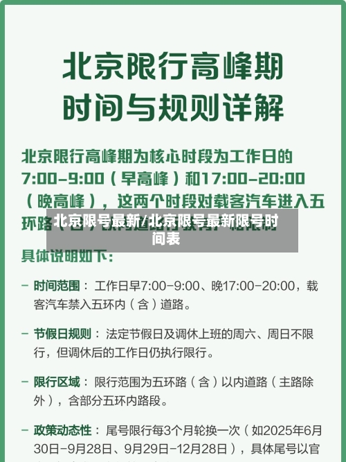北京限号最新/北京限号最新限号时间表-第2张图片