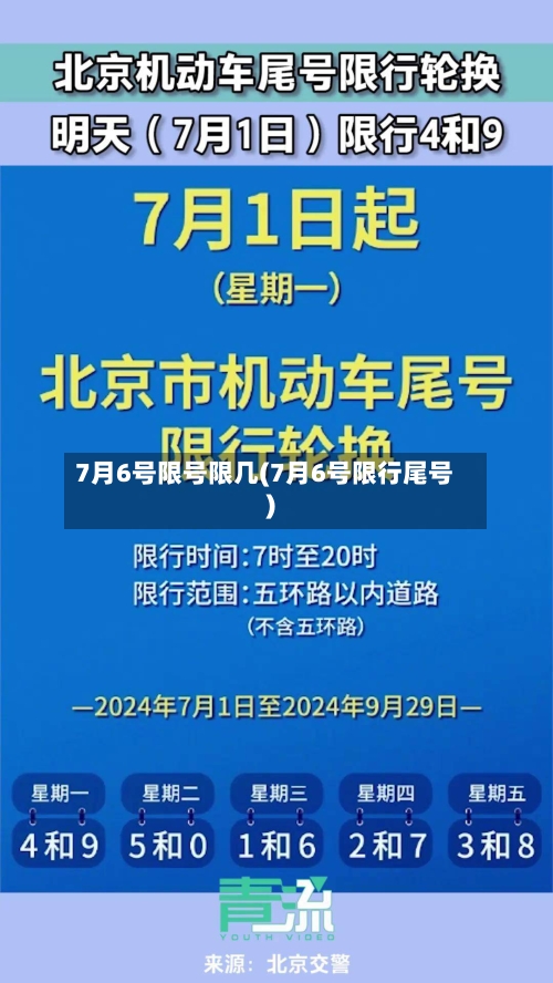 7月6号限号限几(7月6号限行尾号)