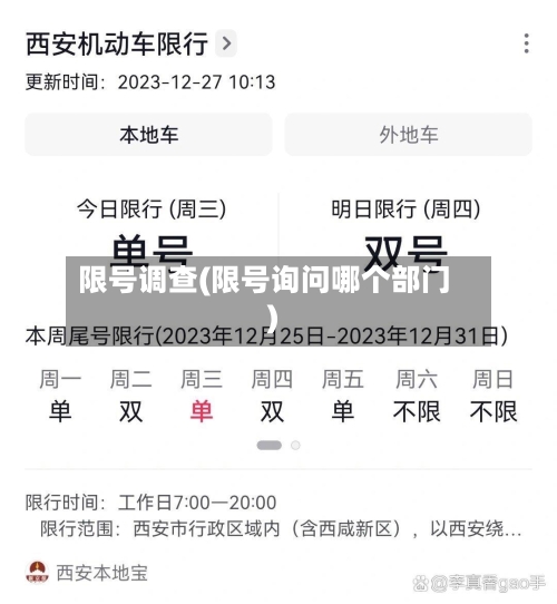 限号调查(限号询问哪个部门)
