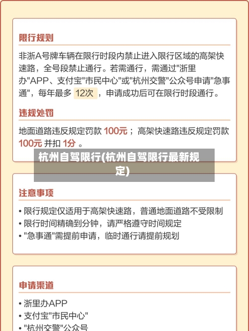 杭州自驾限行(杭州自驾限行最新规定)