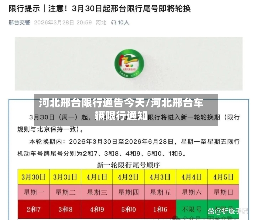 河北邢台限行通告今天/河北邢台车辆限行通知-第2张图片