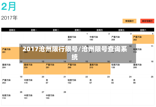2017沧州限行限号/沧州限号查询系统