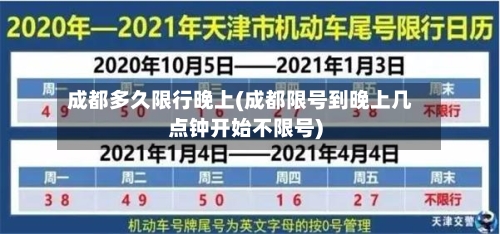 成都多久限行晚上(成都限号到晚上几点钟开始不限号)-第2张图片