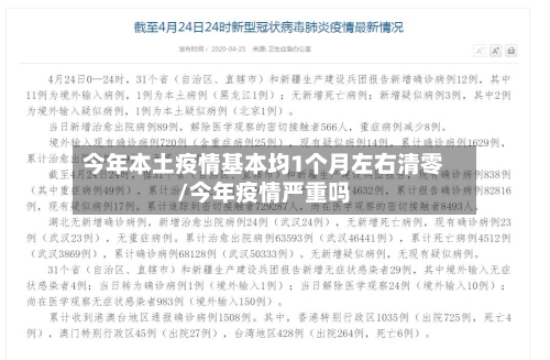 今年本土疫情基本均1个月左右清零/今年疫情严重吗