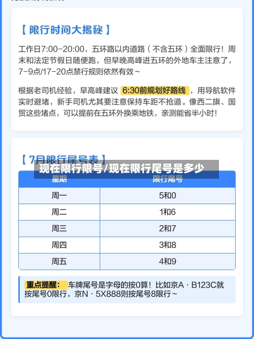 现在限行限号/现在限行尾号是多少-第2张图片