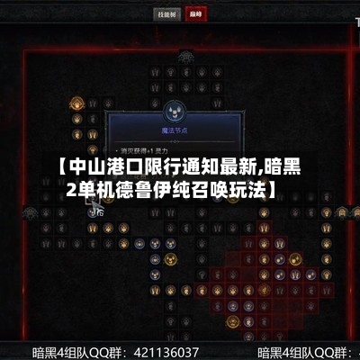 【中山港口限行通知最新,暗黑2单机德鲁伊纯召唤玩法】-第2张图片